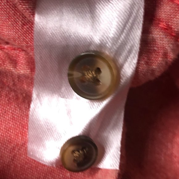 MENS TOPMAN RED CHAMBRAY LONG SLEEVE BUTTON DOWN SHIRT with POCKET XL - Picture 9 of 9